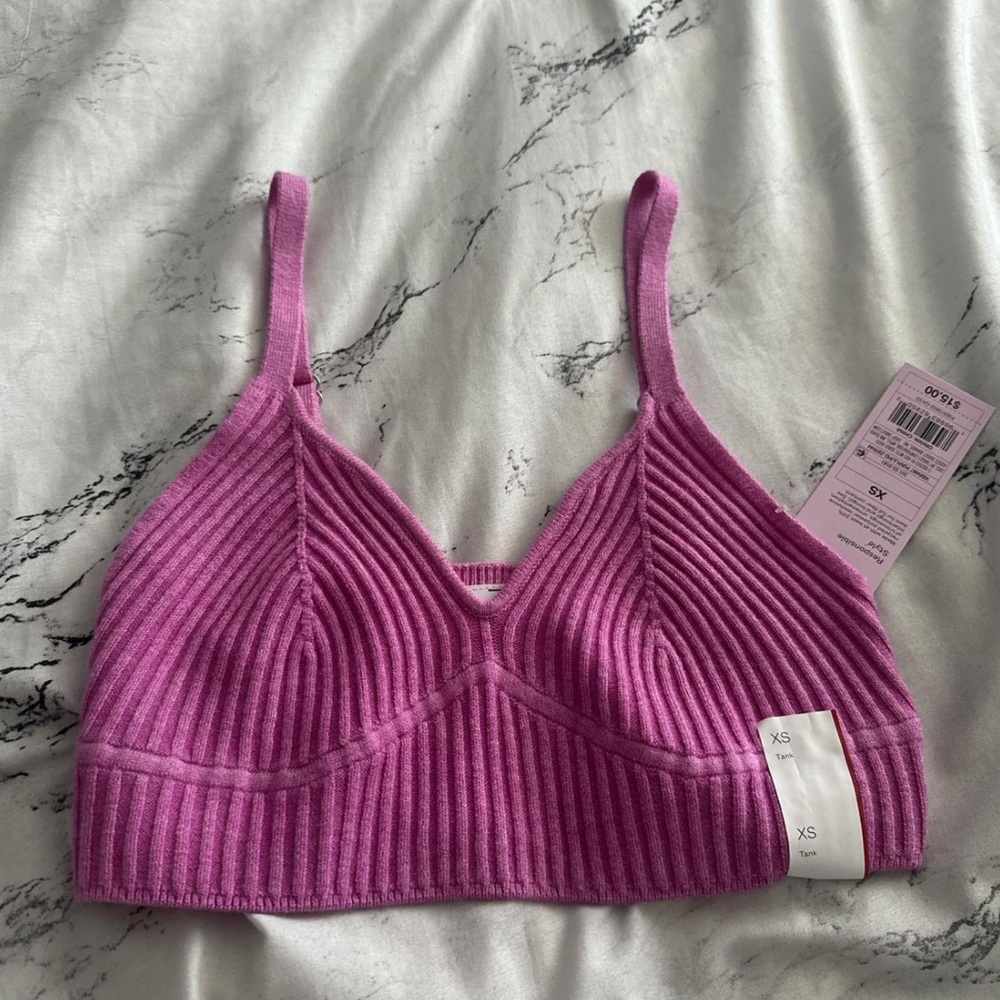 Pink ribbed cropped tank top #NWT #cute #comfy #summer